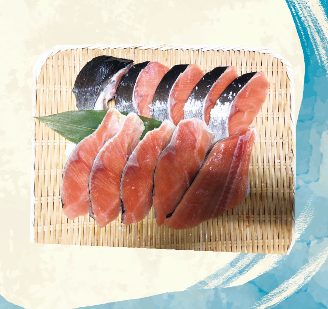 【大人気】沖流し　脂のり最高品　ロシア産 紅鮭半切り身セット1尾 2.8kg前後使用【送料・箱代無料】